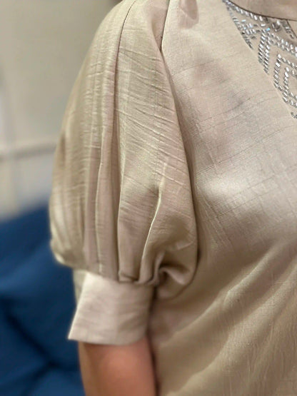 Beige baguette cord set